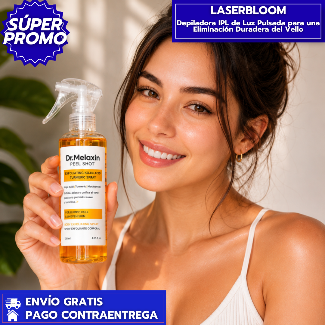 Dr. Melaxin Peel Shot: Spray exfoliante corporal de 120 ml que ayuda a suavizar la piel.