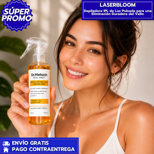 Dr. Melaxin Peel Shot: Spray exfoliante corporal de 120 ml que ayuda a suavizar la piel.
