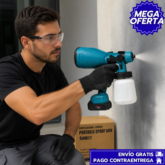 UltraSpray: Pistola Pulverizadora Inalámbrica Recargable para Pintura Uniforme y Rápida.