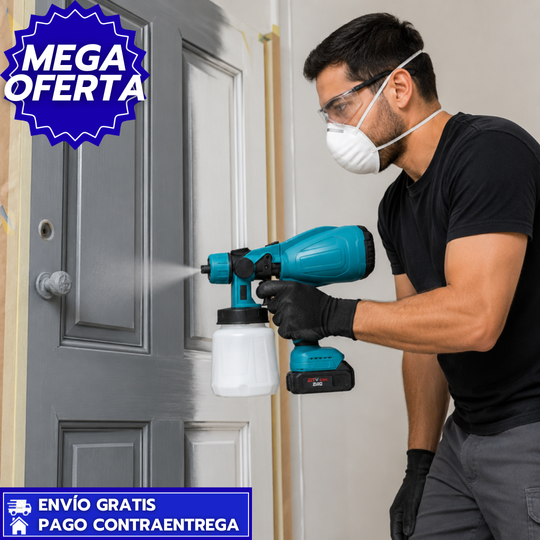 UltraSpray: Pistola Pulverizadora Inalámbrica Recargable para Pintura Uniforme y Rápida.