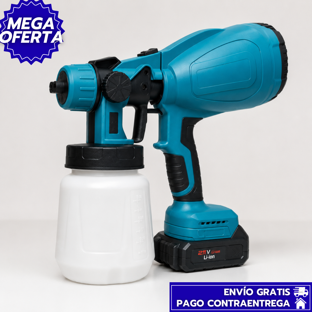 UltraSpray: Pistola Pulverizadora Inalámbrica Recargable para Pintura Uniforme y Rápida.