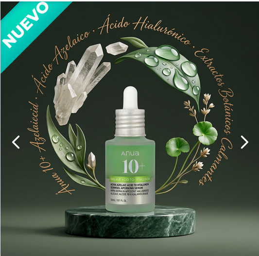 Serum de Ácido Azelaico 10% + Hialurón: Tratamiento Facial Antirojeces, Antiacné e Hidratante.