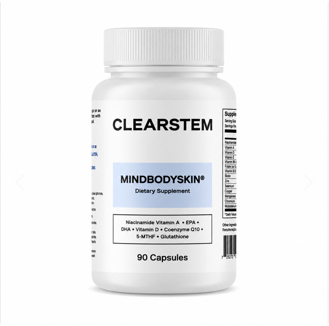 CLEARSTEM: Suplemento alimenticio con vitaminas y minerales para complementar tu bienestar y rutina diaria.