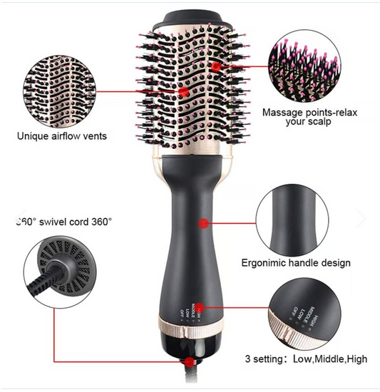 Cepillo Secador Para Cabello Keratin 3d