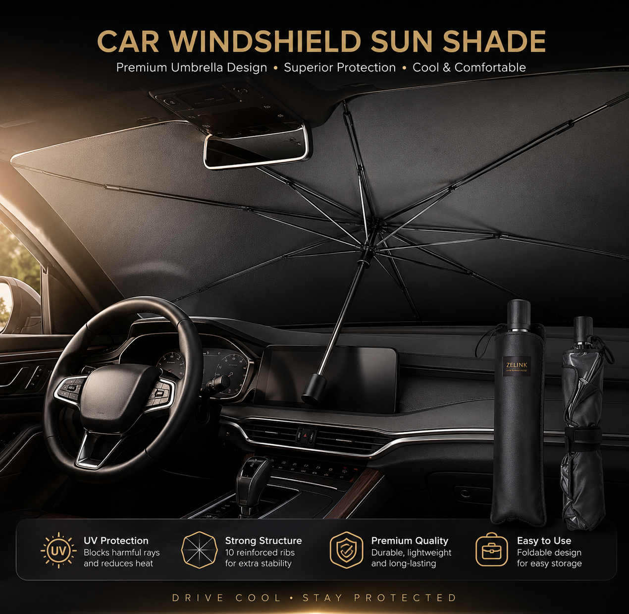Tapasol Protector Solar Para Carro: Bloquea el calor y los rayos UV para mantener tu carro fresco.