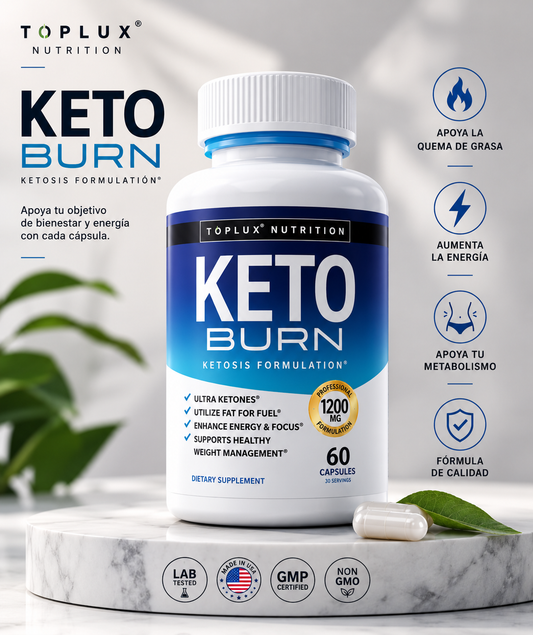 Toplux Keto Burn Supplement:  Apoya la quema de grasa y ayuda a aumentar la energía.